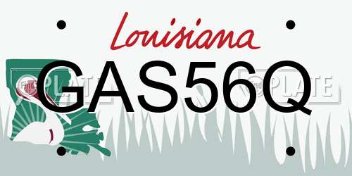 GAS56Q Louisiana License Plate