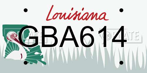 GBA614 Louisiana License Plate