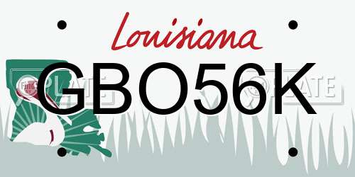 GBO56K Louisiana License Plate