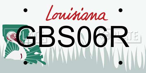 GBS06R Louisiana License Plate