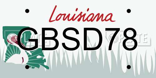 GBSD78 Louisiana License Plate