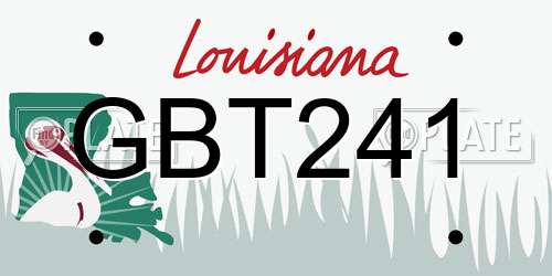 GBT241 Louisiana License Plate