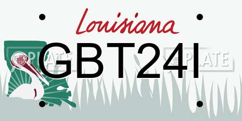 GBT24I Louisiana License Plate