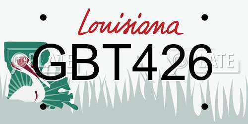 GBT426 Louisiana License Plate