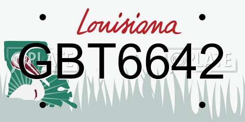 GBT6642 Louisiana License Plate
