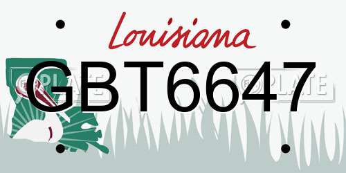 GBT6647 Louisiana License Plate
