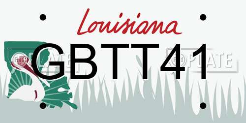 GBTT41 Louisiana License Plate