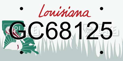 GC68125 Louisiana License Plate