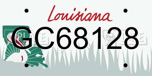 GC68128 Louisiana License Plate