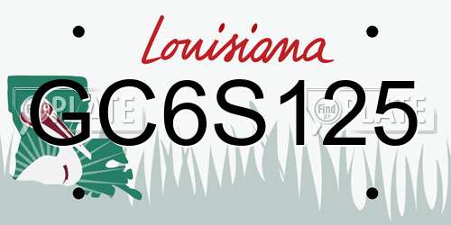 GC6S125 Louisiana License Plate