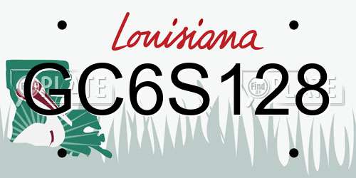 GC6S128 Louisiana License Plate