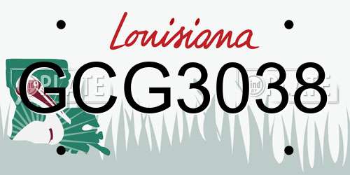 GCG3038 Louisiana License Plate