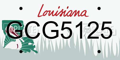 GCG5125 Louisiana License Plate