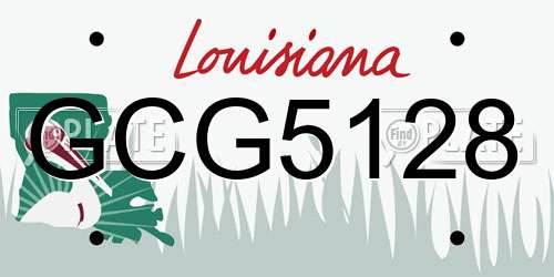 GCG5128 Louisiana License Plate