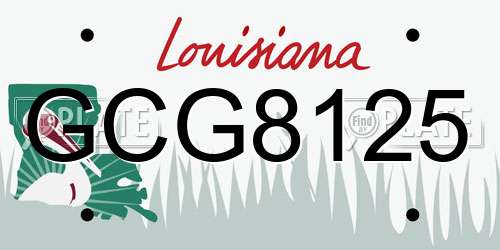 GCG8125 Louisiana License Plate
