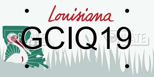 GCIQ19 Louisiana License Plate