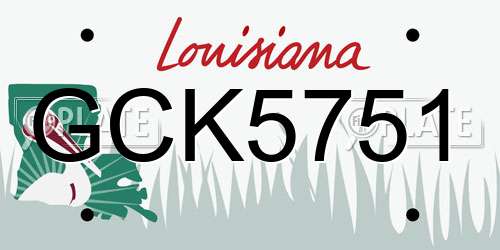 GCK5751 Louisiana License Plate