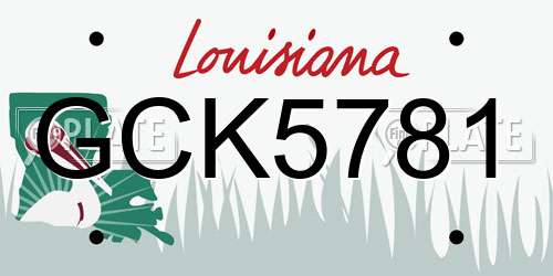 GCK5781 Louisiana License Plate