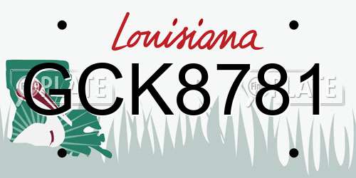 GCK8781 Louisiana License Plate