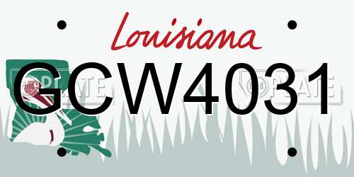GCW4031 Louisiana License Plate