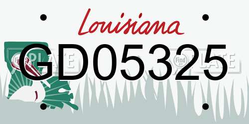 GD05325 Louisiana License Plate