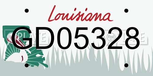 GD05328 Louisiana License Plate
