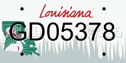 GD05378 Louisiana License Plate
