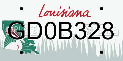 GD0B328 Louisiana License Plate