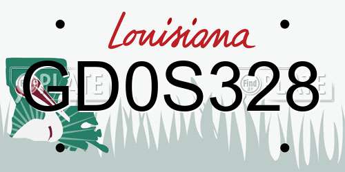 GD0S328 Louisiana License Plate