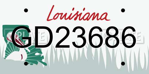 GD23686 Louisiana License Plate