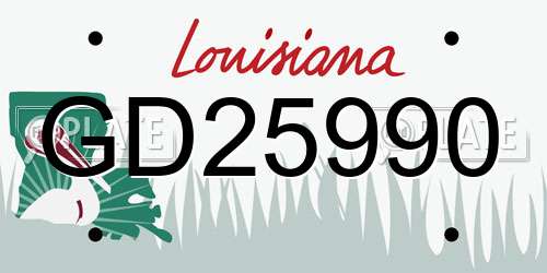 GD25990 Louisiana License Plate