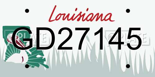 GD27145 Louisiana License Plate