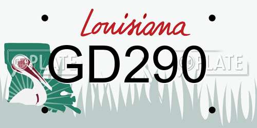 GD290 Louisiana License Plate