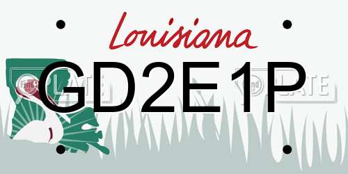 GD2E1P Louisiana License Plate