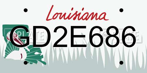 GD2E686 Louisiana License Plate
