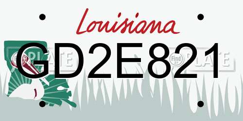 GD2E821 Louisiana License Plate