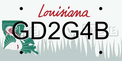 GD2G4B Louisiana License Plate