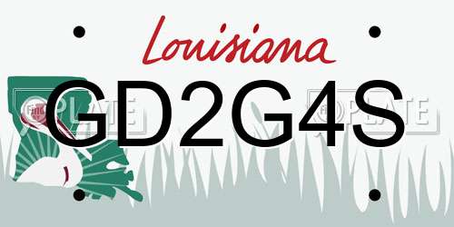 GD2G4S Louisiana License Plate