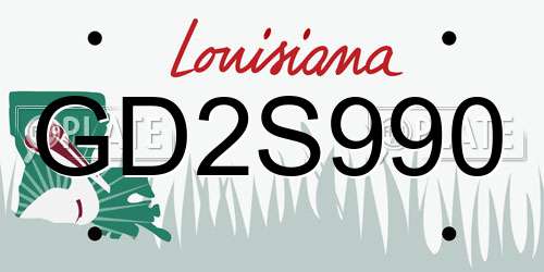 GD2S990 Louisiana License Plate