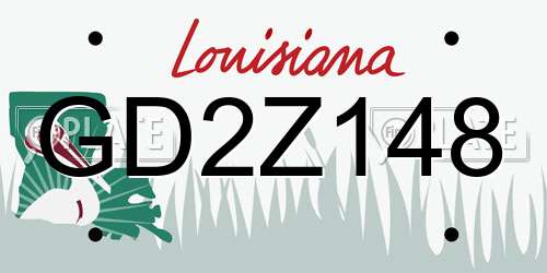 GD2Z148 Louisiana License Plate
