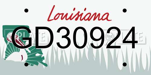 GD30924 Louisiana License Plate