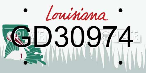 GD30974 Louisiana License Plate