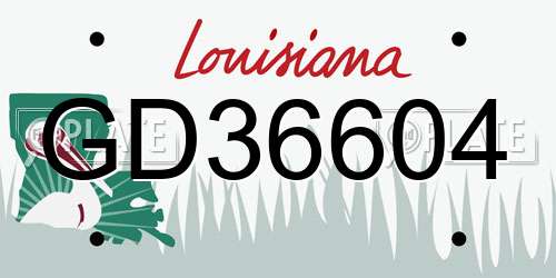 GD36604 Louisiana License Plate