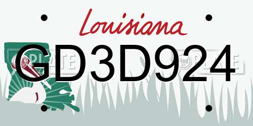 GD3D924 Louisiana License Plate