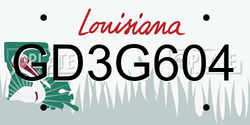 GD3G604 Louisiana License Plate