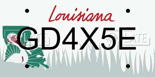 GD4X5E Louisiana License Plate
