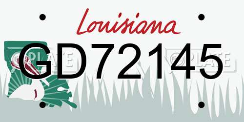 GD72145 Louisiana License Plate