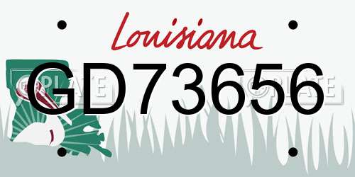 GD73656 Louisiana License Plate