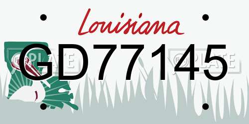 GD77145 Louisiana License Plate