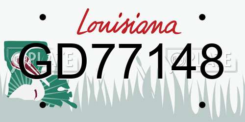 GD77148 Louisiana License Plate